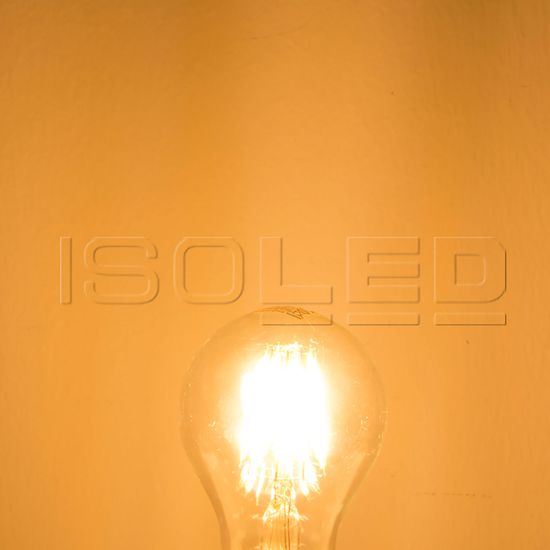 ISOLED E27 LED Birne, 8W, klar, warmweiß, dimmbar