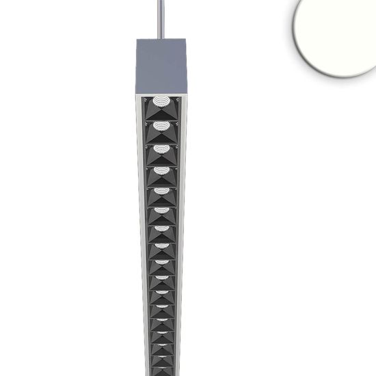 ISOLED LED Hängeleuchte Raster Up+Down, 25+25W, anreihbar, UGR<6, silber, 4000K, 1-10V dimmbar