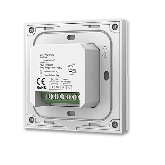 ISOLED Sys-Pro 1 Zone Touch/Funk-Dimmer 230V schwarz, 360VA, Phasenan-/Abschnitt wählbar