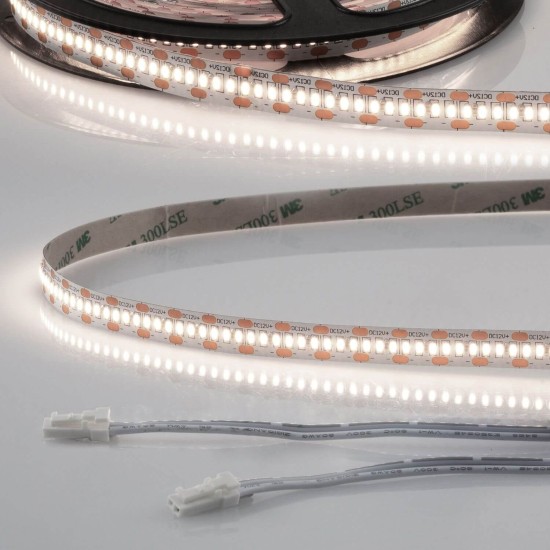 ISOLED LED CRI940 MiniAMP Flexband Streifen, 12V, 6W, IP20, 4000K, 250cm, beids. 30cm Kabel + maleAMP, 300 LED/m