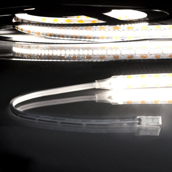 ISOLED LED CRI940 MiniAMP Flexband Streifen, 12V, 12W, IP20, 4000K, 120cm, beids. 30cm Kabel + maleAMP, 300 LED/m