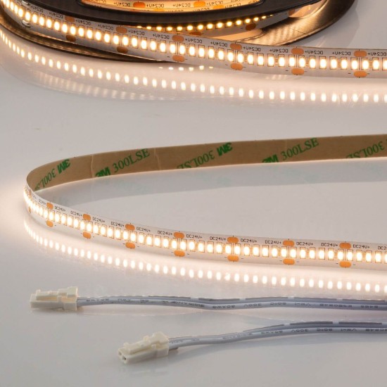 ISOLED LED CRI930 MiniAMP Flexband Streifen, 24V, 6W, IP20, 3000K, 120cm, beids. 30cm Kabel + maleAMP, 300 LED/m