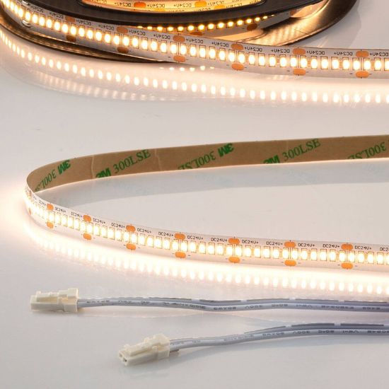 ISOLED LED CRI930 MiniAMP Flexband Streifen, 24V, 12W, IP20, 3000K, 120cm, beids. 30cm Kabel + maleAMP, 300 LED/m