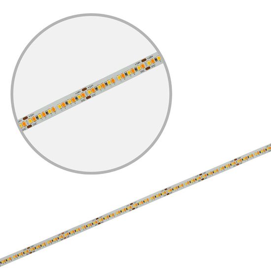 ISOLED LED CRI919/940 MiniAMP Flexband Streifen, 24V, 15W, IP20, weißdyn., 120cm, Kabel beids. + maleAMP, 240 LED/m