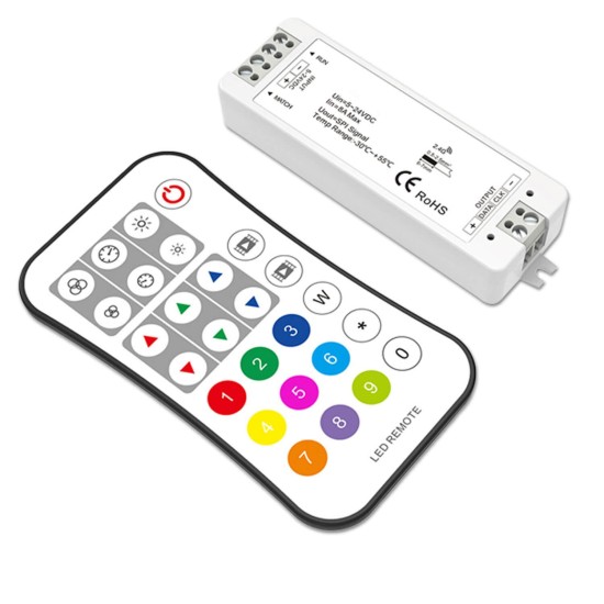 ISOLED LED FUNK SPI-Controller für 8 - 1024 Pixel inkl. Fernbedienung, 12-24V DC, 8A