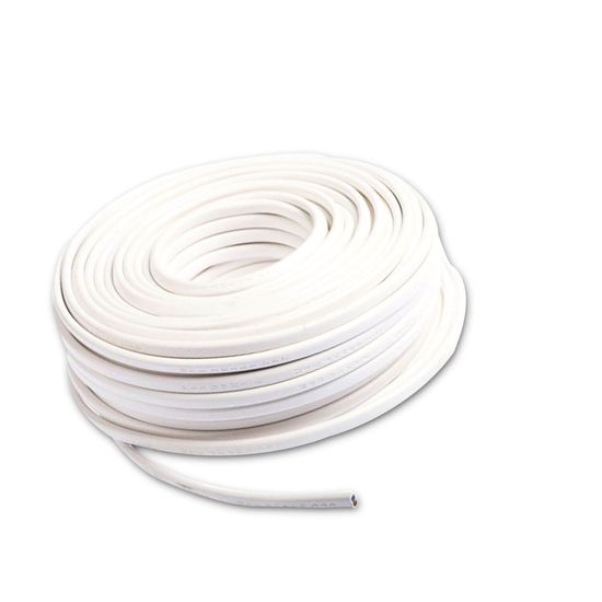 ISOLED Kabel 25m Rolle 2-polig 0.75mm2 H03VVH2-F PVC Mantel weiß, VDE (nicht halogenfrei!), AWG18