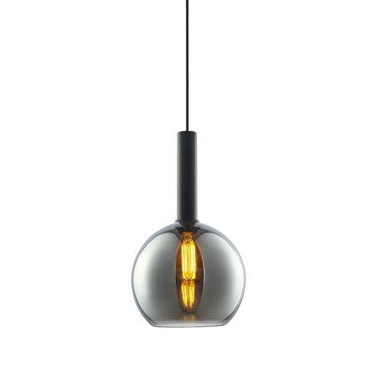 ISOLED Pendelleuchte, black round Glas, E27, 25cm, 50-300cm, exkl. Baldachin