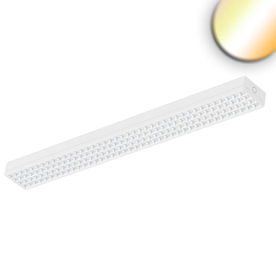 ISOLED LED Langfeldleuchte UGR<19, 80°, weiß, 120cm 38W, Colorswitch 3000/4000K, dimmbar