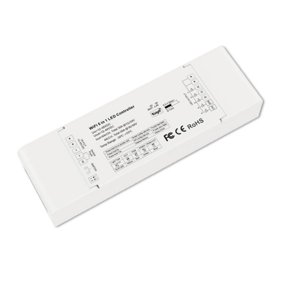 ISOLED Sys-Pro + Zigbee 3.0 Push/Funk 1-5 Kanal Multi-PWM-Dimmer, 12-24V DC 5x6A, 36-48V DC 5x4A