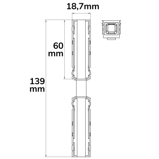 ISOLED Track48 Linear-Verbinder, 45° biegbar, stromführend, max. 6A, 4-polig