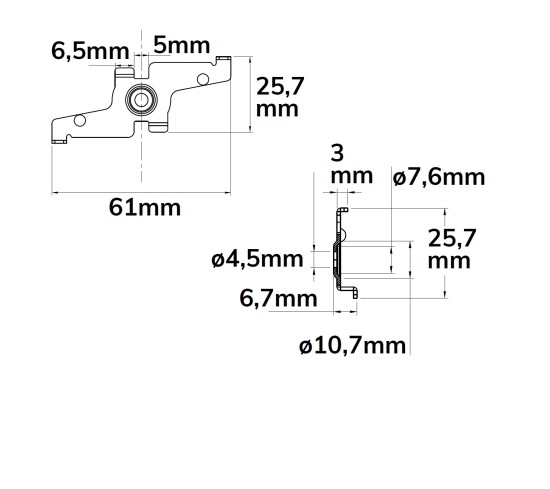 ISOLED Track48 Montageclip für Track48 Aufbauschienen, 2 Stück