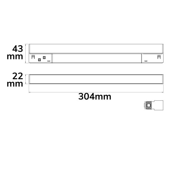 ISOLED Track48 Linearleuchte 30cm schwarz, 10W, 120°, 48V DC, 3000K, CRI90, DALI dimmbar