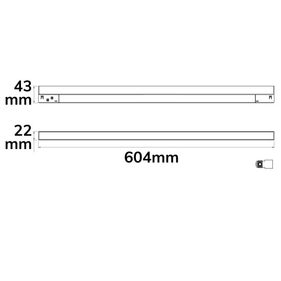 ISOLED Track48 Linearleuchte 60cm schwarz, 20W, 120°, 48V DC, 3000K, CRI90