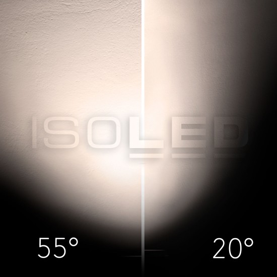 ISOLED 3-Phasen Schienen-Strahler fokussierbar, 24W, 20°-55°, weiß matt, 4000K, DALI dimmbar