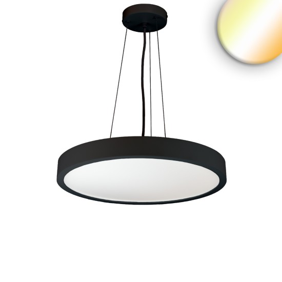 ISOLED LED Hängeleuchte DN600 schwarz, UGR<19 2H, 40W-50W, ColorSwitch 2700-3000-4000K, dimmbar