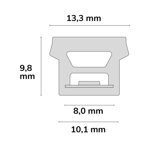 ISOLED LED NEON940 Flexband B13H10 für Fliesenprofile, 24V DC, 6W, 300cm, IP67, 4000K, 140 LED/m