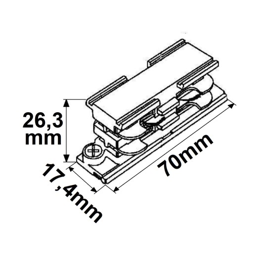 ISOLED 3-Phasen DALI Schiene Linearverbinder, stromführend, schwarz