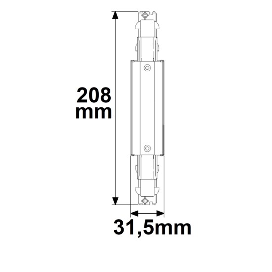 ISOLED 3-Phasen DALI Mittel-Einspeisung für Aufbauschiene, schwarz