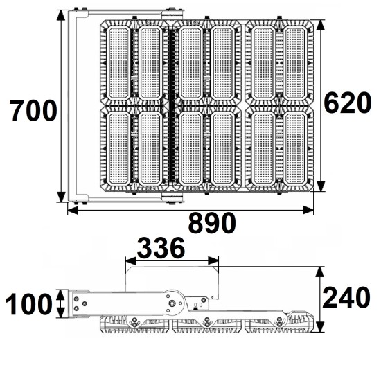 ISOLED LED Flutlicht 1.350W, 130x40° asymmetrisch, variabel, DALI dimmbar, warmweiß, IP66