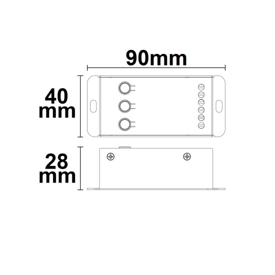 ISOLED Sys-Pro Funk Mesh Multi-PWM Dimmer mit Bedientasten, 1 Kanal, 12-24V DC 12-20A