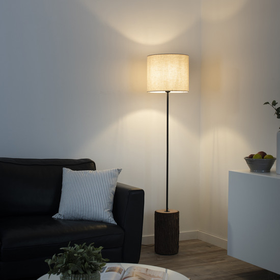 JUST LIGHT BARK Stehleuchte E27 max.40W Braun/Cremeweiß 11234-79