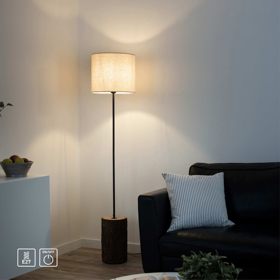 JUST LIGHT BARK Stehleuchte E27 max.40W Braun/Cremeweiß 11234-79