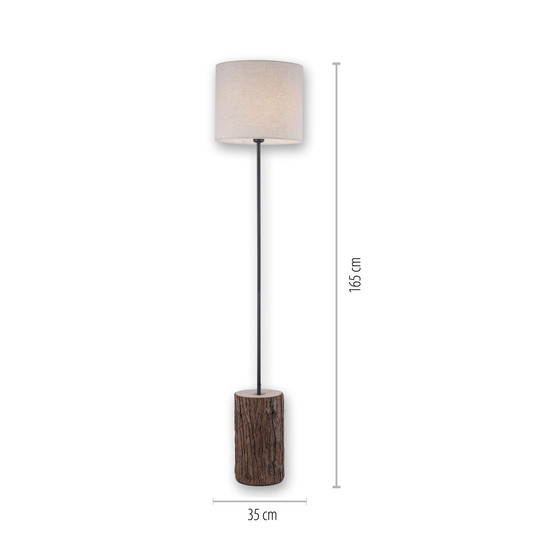 JUST LIGHT BARK Stehleuchte E27 max.40W Braun/Cremeweiß 11234-79