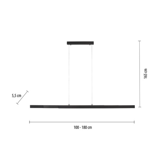 JUST LIGHT LUZI LED Pendelleuchte Warmweiss 13W 3-fach Anthrazit/Weiß 100-180cm 11660-13