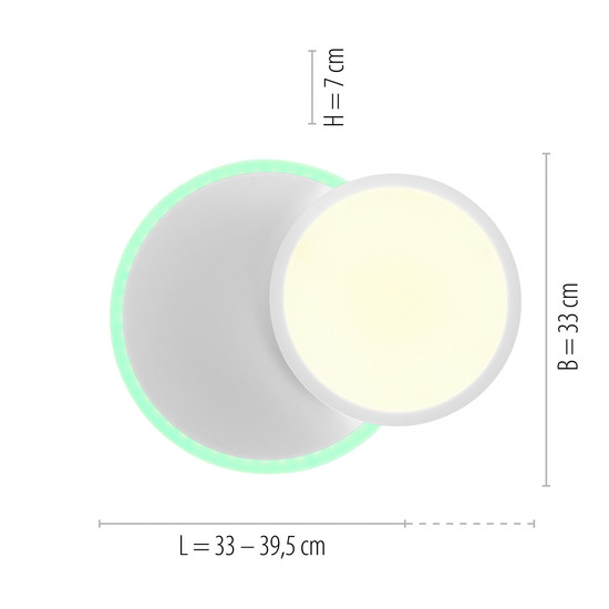 JUST LIGHT ARENDA LED Deckenleuchte Steuerbare Lichtfarbe 16W Weiß 11662-16