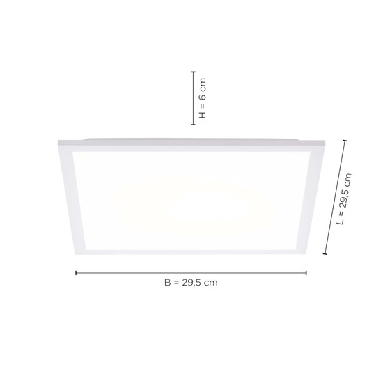 JUST LIGHT FLAT LED Deckenleuchte Warmweiss 12W Weiß 12200-16