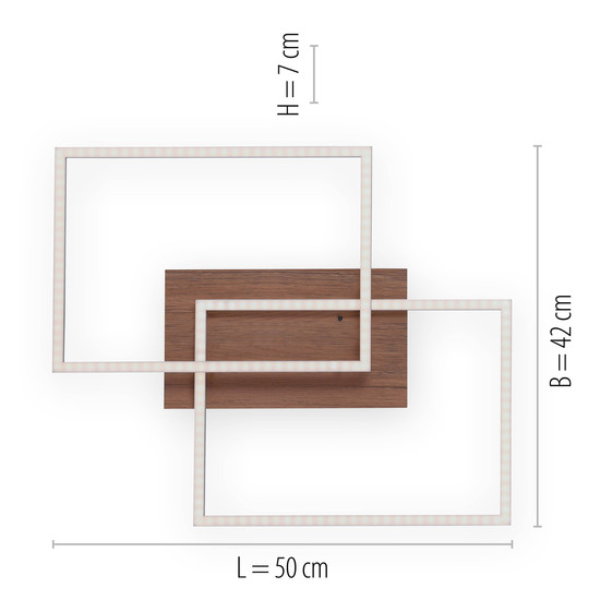 JUST LIGHT IVEN LED Deckenleuchte Steuerbare Lichtfarbe 15W 2-fach Braun/Weiß 14018-78