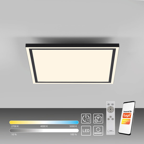 JUST LIGHT EDGING-SMART LED Deckenleuchte Steuerbare Lichtfarbe 45W Schwarz/Weiß 14451-18