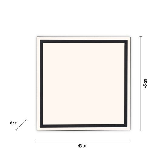 JUST LIGHT EDGING-SMART LED Deckenleuchte Steuerbare Lichtfarbe 45W Schwarz/Weiß 14451-18