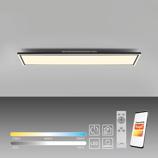 JUST LIGHT EDGING-SMART LED Deckenleuchte Steuerbare Lichtfarbe 54W Schwarz/Weiß 14452-18