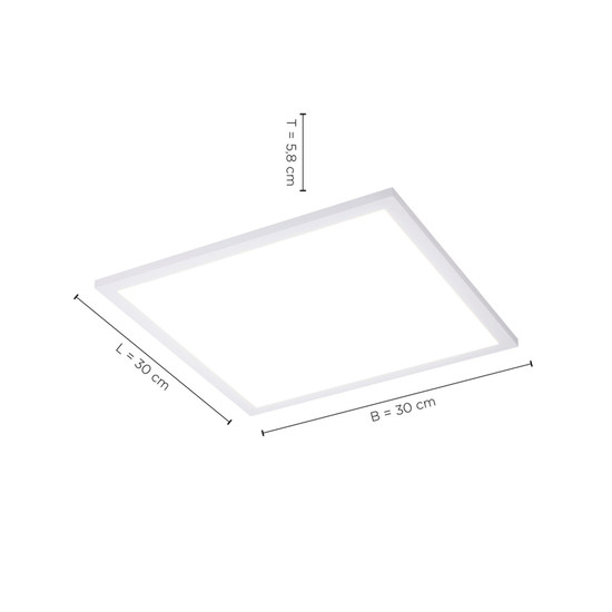 JUST LIGHT FLAT LED Deckenleuchte Steuerbare Lichtfarbe 17W Weiß 14530-16