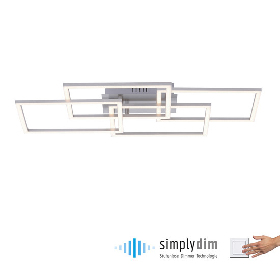 JUST LIGHT IVEN LED Deckenleuchte Warmweiss 9,5W 4-fach Silber/Weiß 14791-55