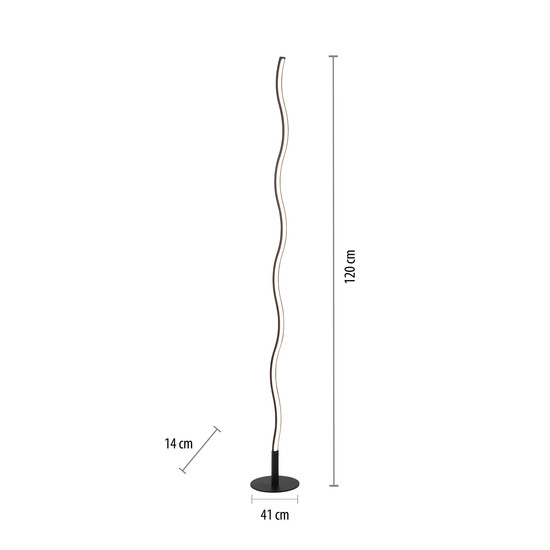 JUST LIGHT WAVE LED Stehleuchte Warmweiss 10W Schwarz/Weiß 15168-18