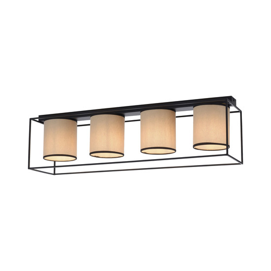 JUST LIGHT RAVEN Deckenleuchte E27 max.25W 4-fach Schwarz/Beige 15304-18