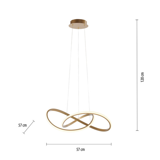 JUST LIGHT MARIA LED Pendelleuchte Warmweiss 25W Gold/Weiß 15402-60