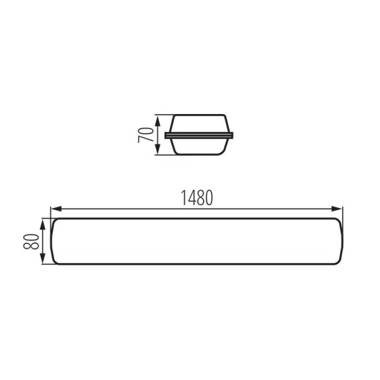 Kanlux LED-Feuchtraum-Wannenleuchte FUTURIO 66W 1500mm Grau IP65 28686