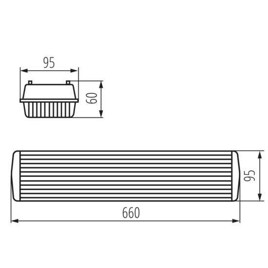 Kanlux Feuchtraum-Wannenleuchte DICHT 4LED PI G13 Grau 2x IP65 31322