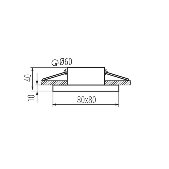 Kanlux Einbau-Downlight, Einbauleuchte FLINI IP44 Gx5,3/GU10 Schwarz IP44/20 33120