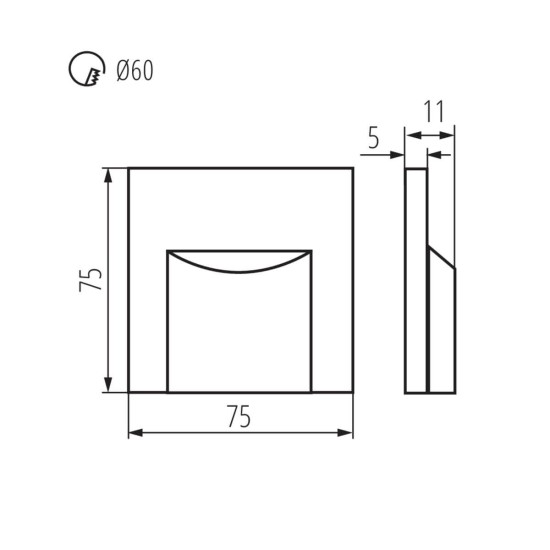 Kanlux LED Wandeinbauleuchte ERINUS Weiß 33321