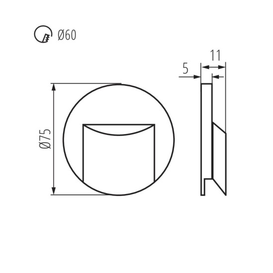 Kanlux LED Wandeinbauleuchte ERINUS Weiß 33322