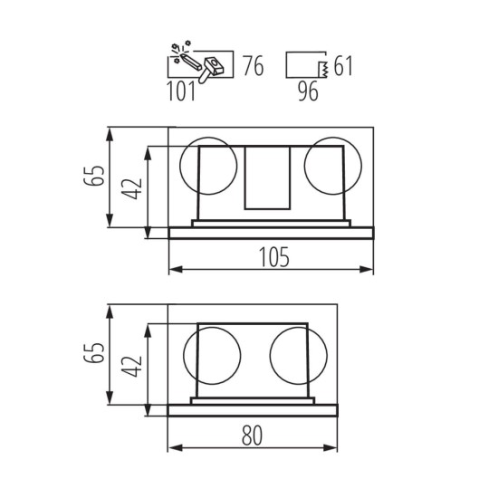 Kanlux Außenleuchte/Wandeinbau GLASI LED Graphit IP44 33695