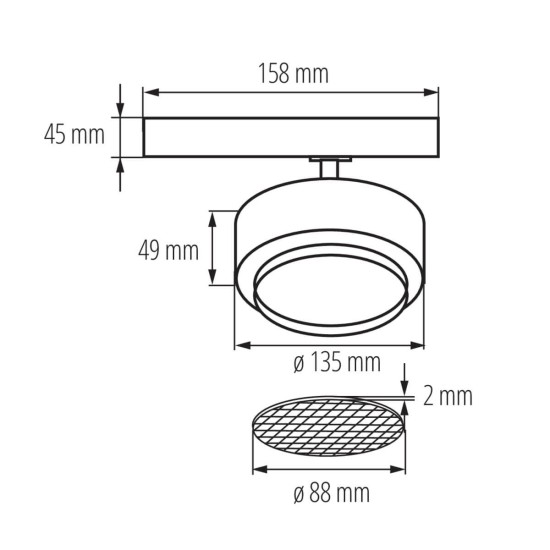 Kanlux LED-Strahler/ 3 Phasen Stromschiene BTL LED Schwarz 35661