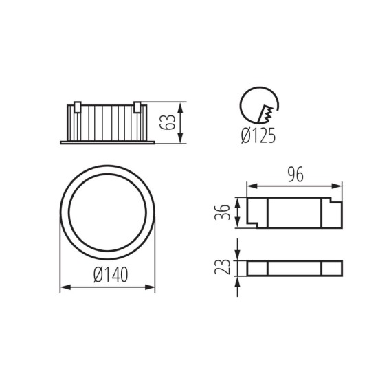 Kanlux Downlight, Einbauleuchte TIBERI PRO LED Weiß IP44/20 35670