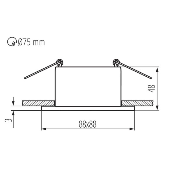 Kanlux Einbau-Downlight, Einbauleuchte GLOZO DSL Gx5,3/GU10 Schwarz/Weiß 36211