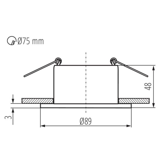 Kanlux Einbau-Downlight, Einbauleuchte GLOZO DSO Gx5,3/GU10 Weiß/Schwarz 36222