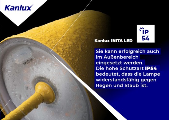 Kanlux 36322 INITA LED Akku Tischleuchte dimmbar Rot IP54